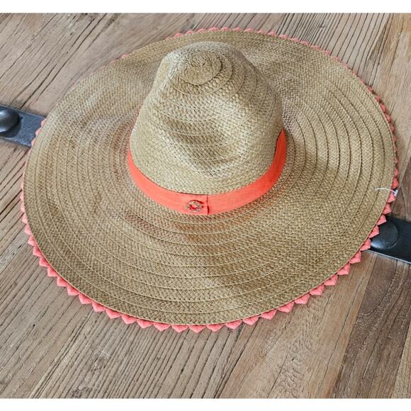 C. Wonder Orange Scalloped Brim Floppy Hat - Picture 1 of 6